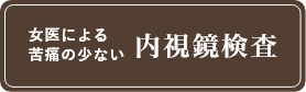 女医による苦痛の少ない内視鏡検査